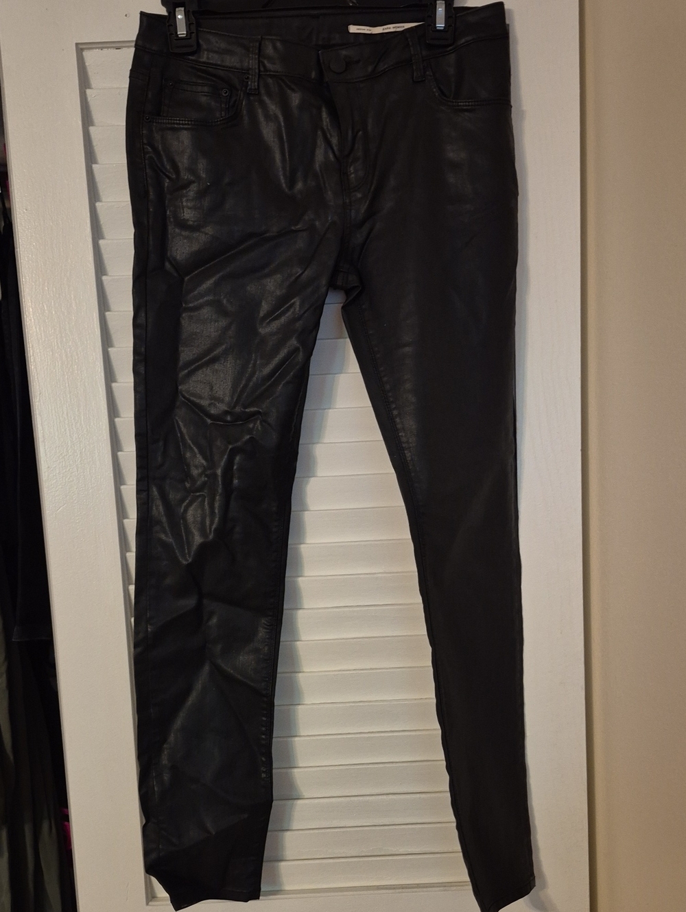 Zara Black Faux Leather Skinny Jeans